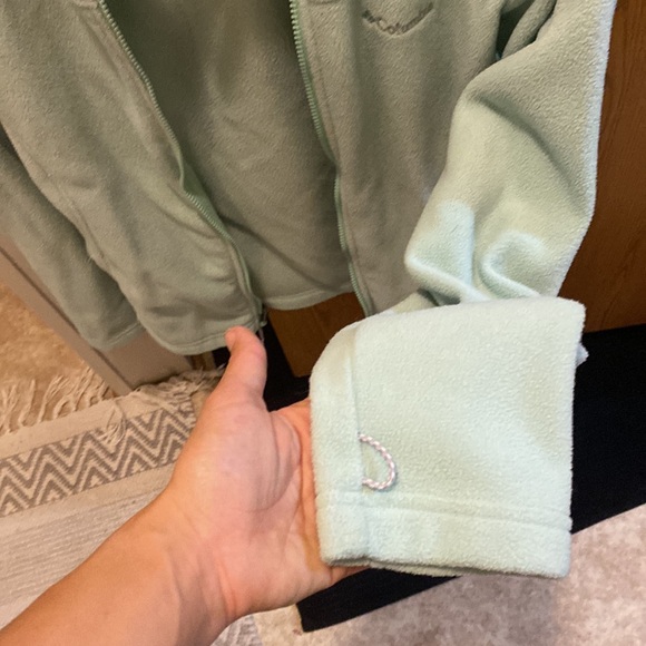 Mint green zip up Columbia sweater xs never worn - Picture 3 of 4